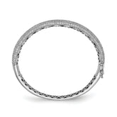 Sterling Shimmer Sterling Silver Rhodium-plated 283 Stone CZ Pavâââ¬Ã
¡ Hinged Bangle